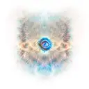 moebius band with helix nebula inside and gargantua and eagle nebula tattoo design idea