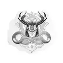 Loki and snake tattoo design idea