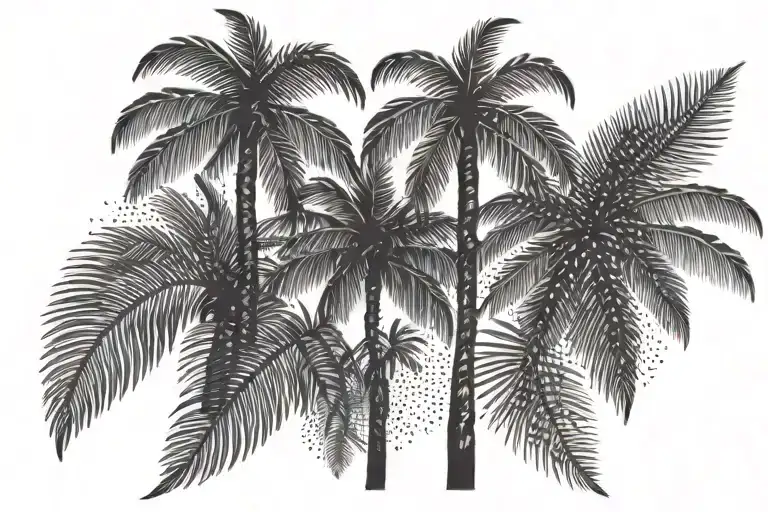 toisoise and palm tree tattoo design idea