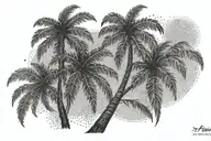 toisoise and palm tree tattoo design idea