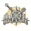 half life logo tattoo design idea