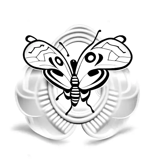 Dumbbell transforming into a butterfly tattoo design idea