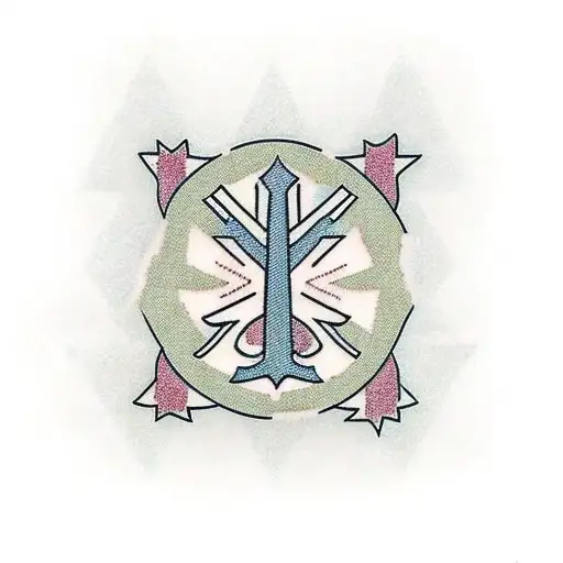 olive branch and keffiyeh pattern tattoo design idea