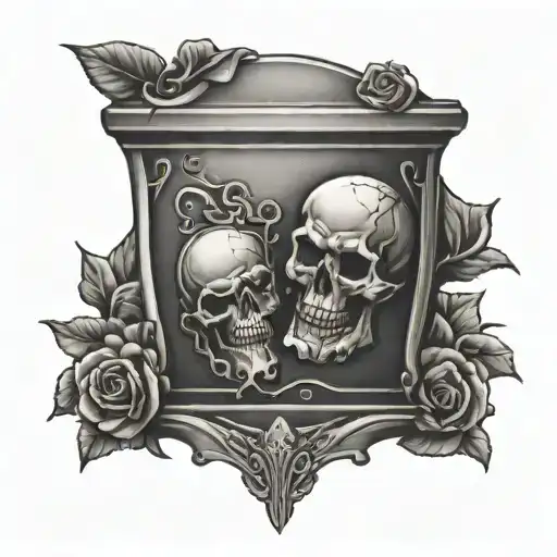 tombstone and urn enteral love  tattoo design idea