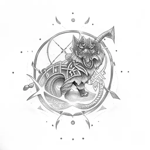 nautical and norse sleeve tattoo design idea