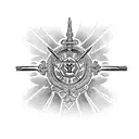live by the sword die by the sword written in latin tattoo design idea