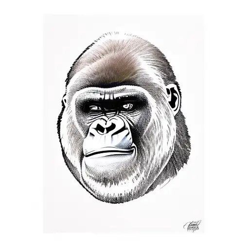 gorilla smoking a cigar  tattoo design idea