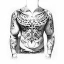 middle ages chest tattoo tattoo design idea