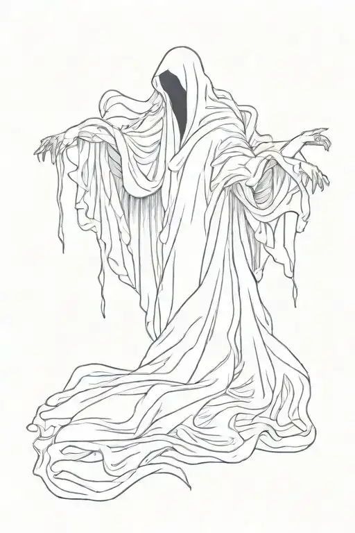 BED SHEET GHOST tattoo design idea
