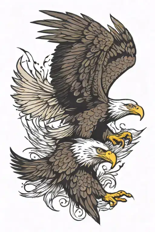 bald eagle usa tattoo design idea
