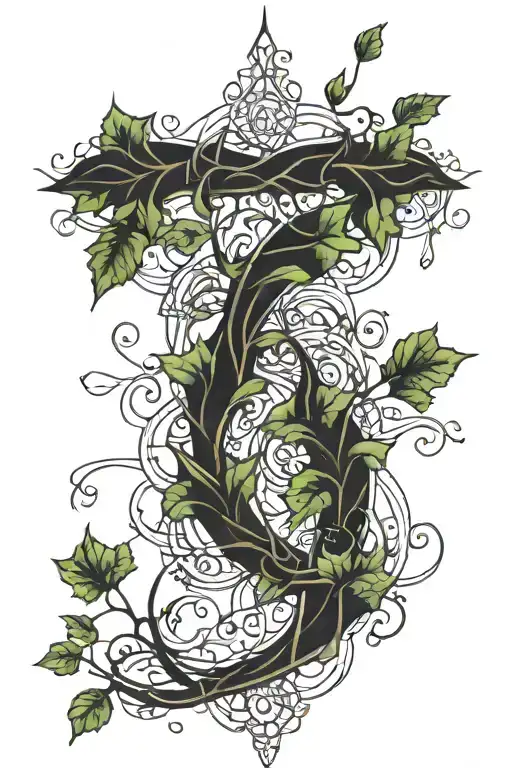 male ivy vine wrapping tattoo design idea