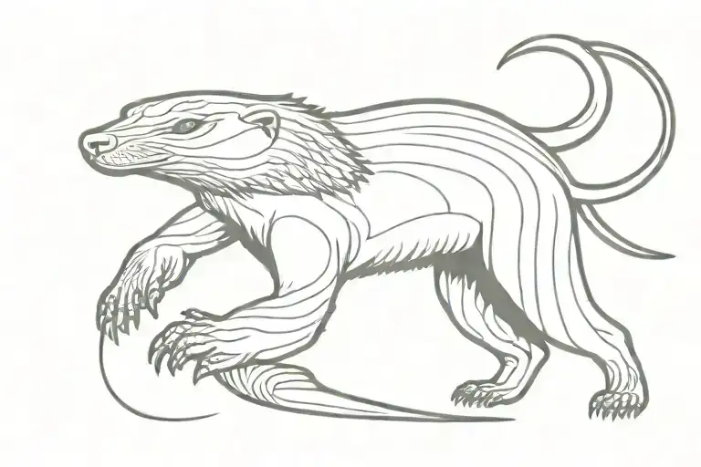 honey badger fighting king cobra tattoo design idea
