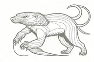 honey badger fighting king cobra tattoo design idea