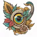 peacock feather arrow design tattoo design idea