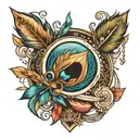 peacock feather arrow design tattoo design idea