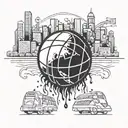 basketball with the world or city behind it   tattoo design idea