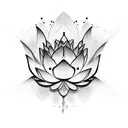lotus flower with water lower back and hip bohemian style  tattoo design idea