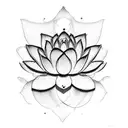 lotus flower with water lower back and hip bohemian style  tattoo design idea