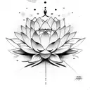 lotus flower with water lower back and hip bohemian style  tattoo design idea