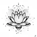 lotus flower with water lower back and hip bohemian style  tattoo design idea