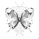 semicolon butterfly  tattoo design idea