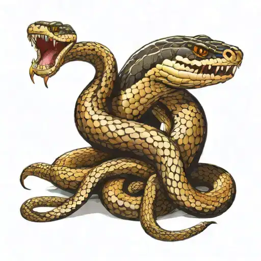 The snake is eating itself tattoo design idea