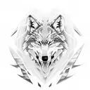 fire ice wolf tattoo design idea