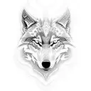 fire ice wolf tattoo design idea