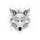 fire ice wolf tattoo design idea