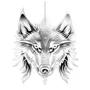 fire ice wolf tattoo design idea