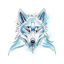 fire ice wolf tattoo design idea