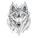 fire ice wolf tattoo design idea