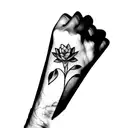 broken bone and flowers tattoo design idea