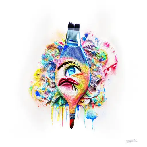 paint brush memorial tattoo design idea