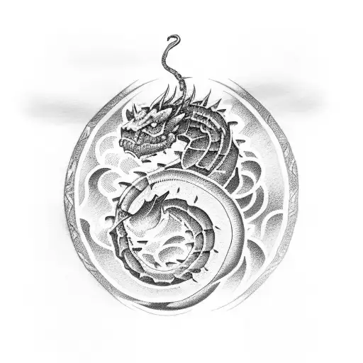 fire serpent tattoo design idea