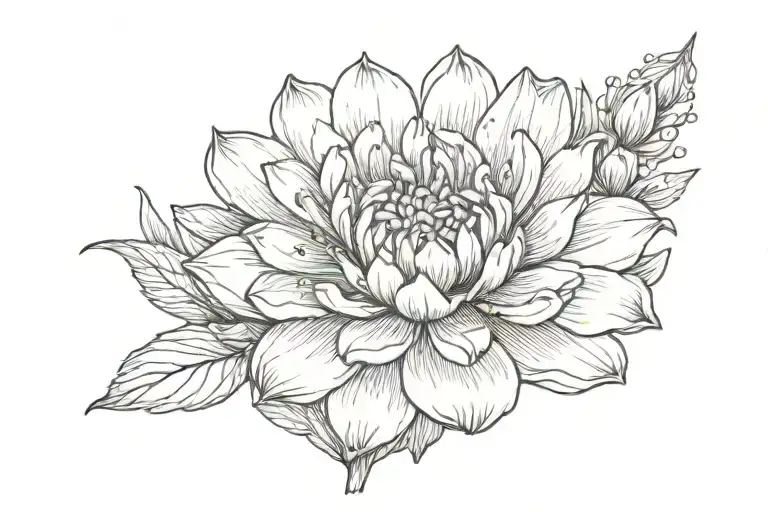 flower blooming tattoo design idea