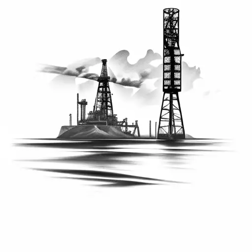 oil rig  tattoo design idea