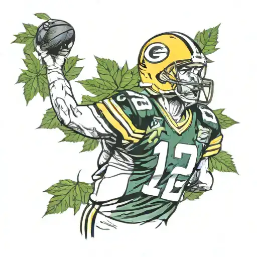 aaron rodgers smoking weed leaf tattoo design idea