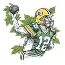 aaron rodgers smoking weed leaf tattoo design idea