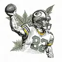 aaron rodgers smoking weed leaf tattoo design idea