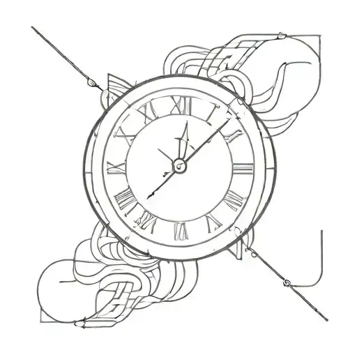 00:00 clock face tattoo design idea
