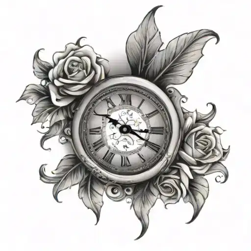 00:00 clock face tattoo design idea