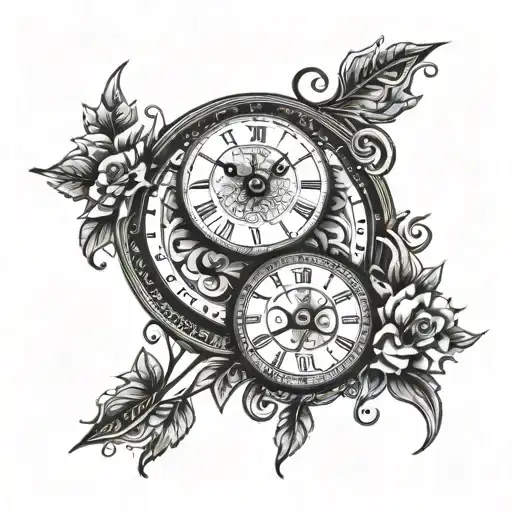 00:00 clock face tattoo design idea