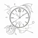 00:00 clock face tattoo design idea