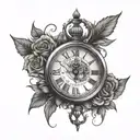 00:00 clock face tattoo design idea