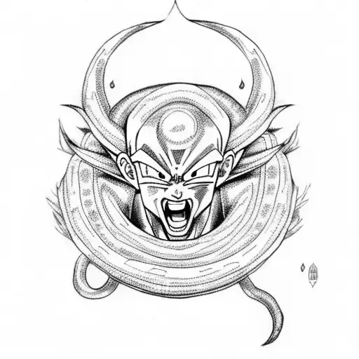 Dragon Ball characters in Norse mythology style tattoo design idea