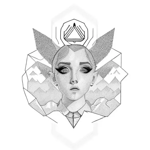 Combine elements from Charlixcx's Pop 2 album with Ariana Grande's Eternal Sunshine album in a new-school style tattoo tattoo design idea