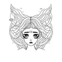 Combine elements from Charlixcx's Pop 2 album with Ariana Grande's Eternal Sunshine album in a new-school style tattoo tattoo design idea