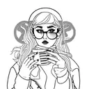 Combine elements from Charlixcx's Pop 2 album with Ariana Grande's Eternal Sunshine album in a new-school style tattoo tattoo design idea