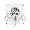 Combine elements from Charlixcx's Pop 2 album with Ariana Grande's Eternal Sunshine album in a new-school style tattoo tattoo design idea